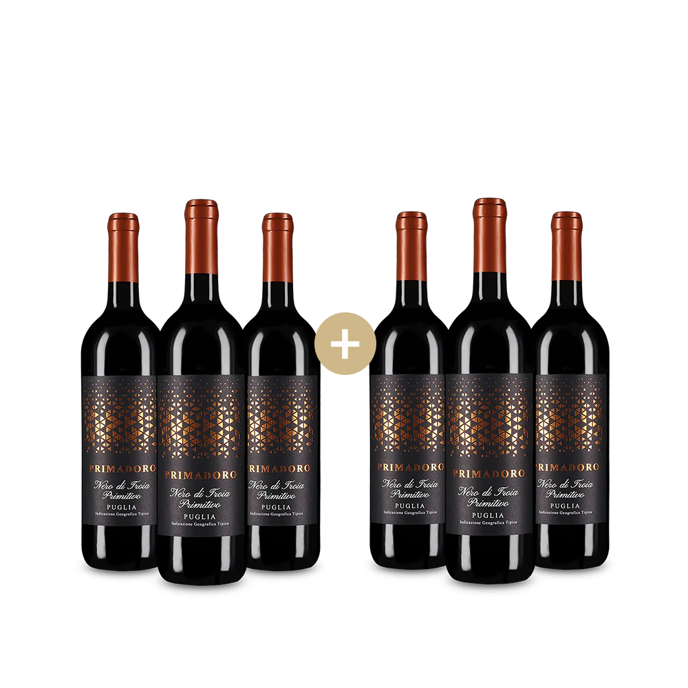 3+3 palack Primadoro Nero di Troia Primitivo 2024 – Gold