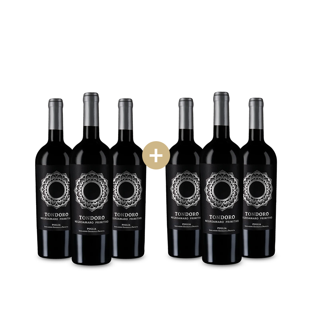 3+3 palack Tondoro Negroamaro Primitivo 2023 – Gold