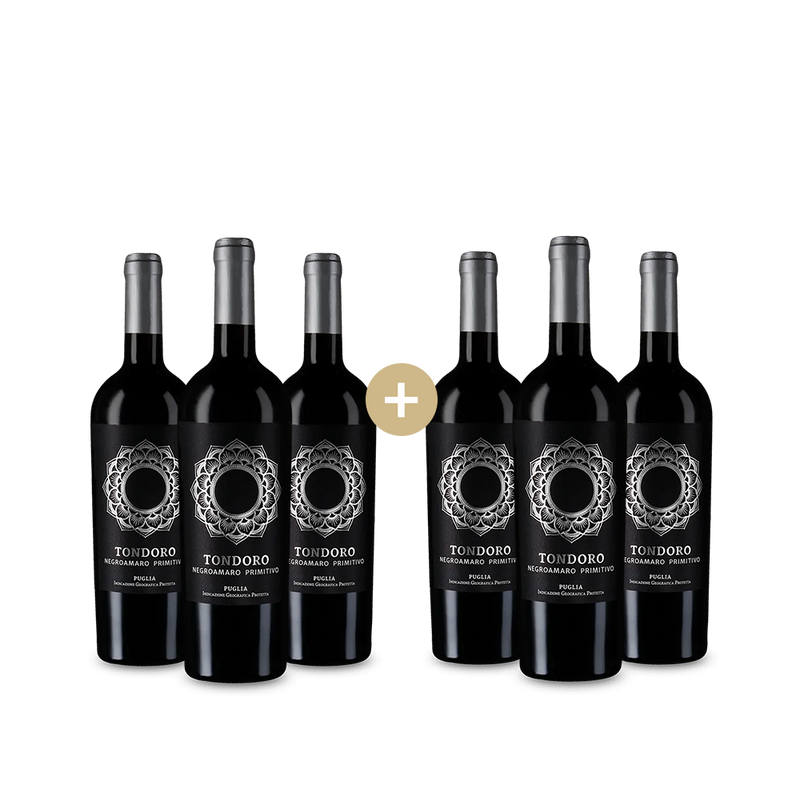 3+3 palack Tondoro Negroamaro Primitivo 2023 – Gold
