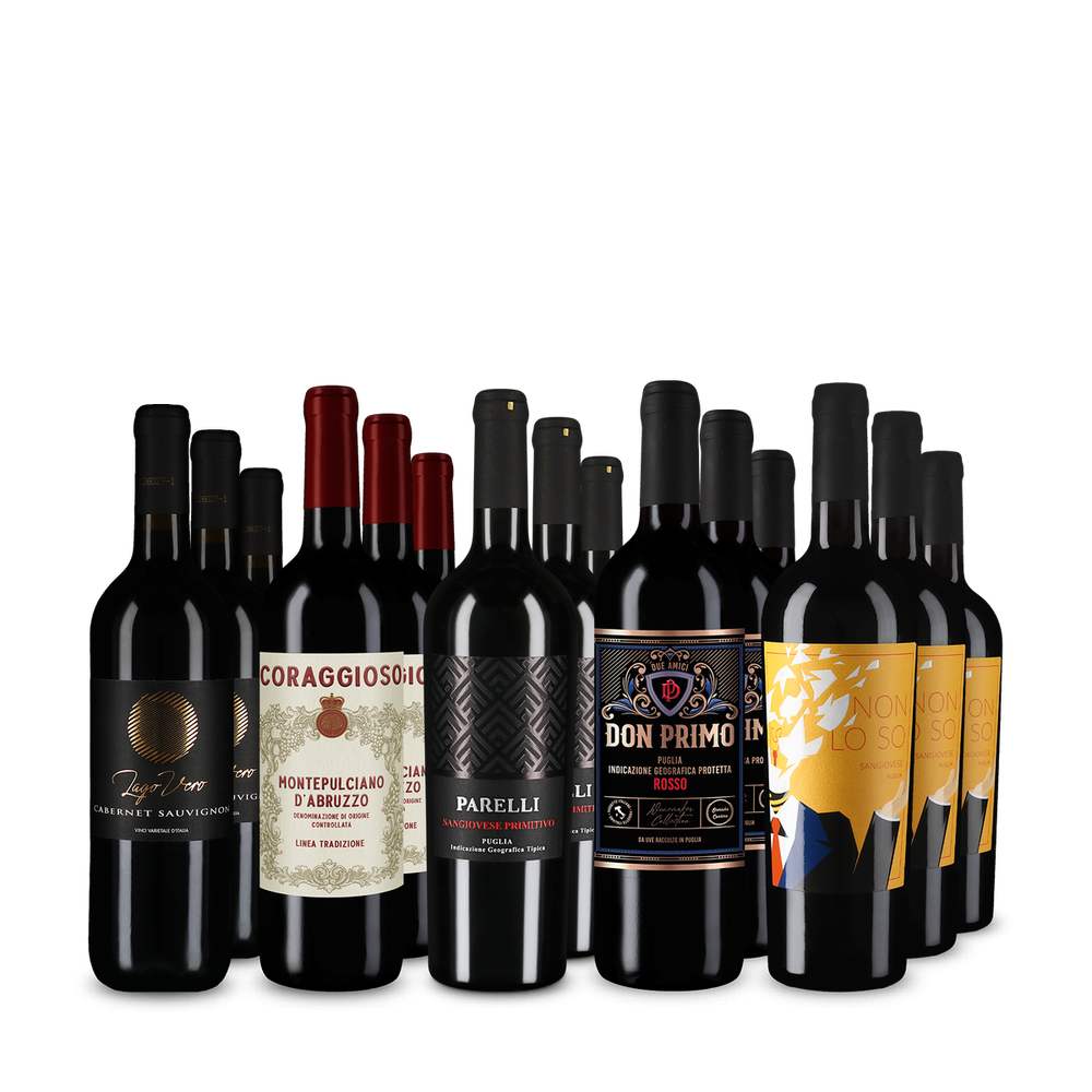 Olasz vörösborslágerek kedvezményes 5x3-as XXL csomagban