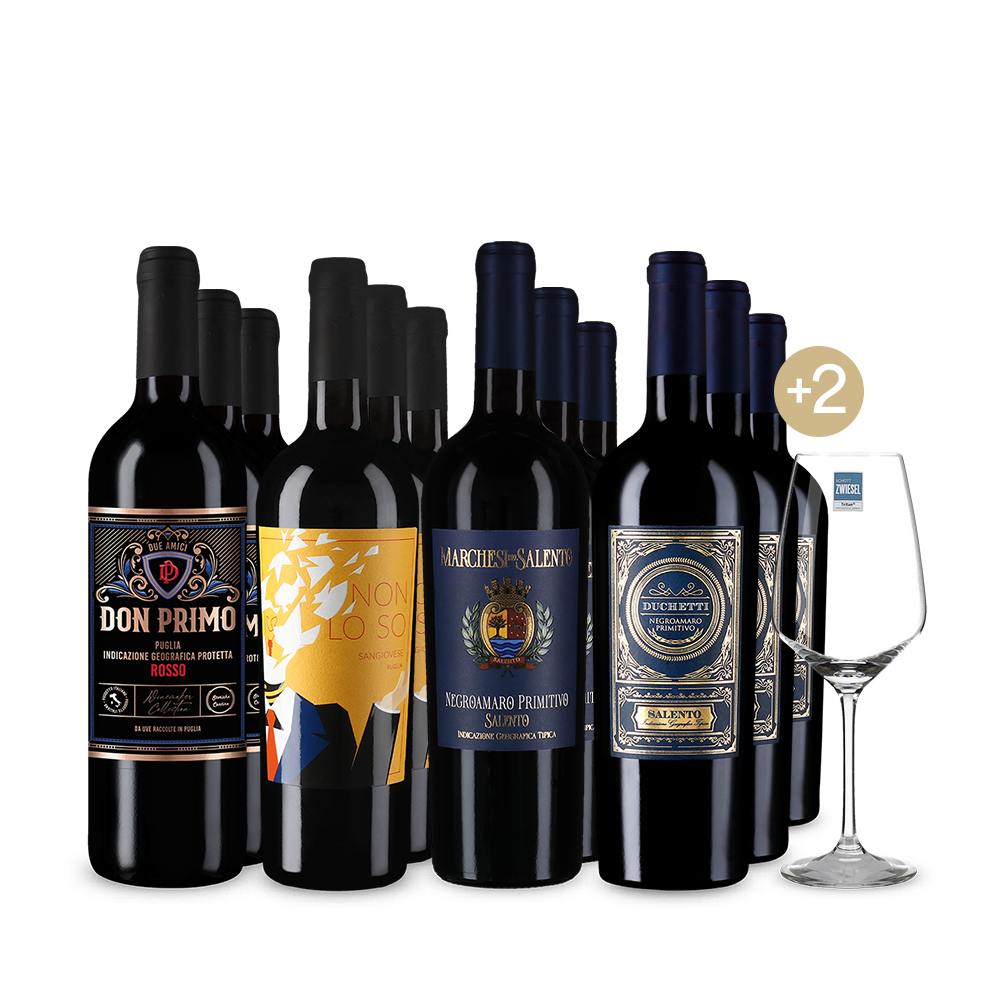 Puglia sztárjai 4x3-as csomagban + 2 pohár – Gold