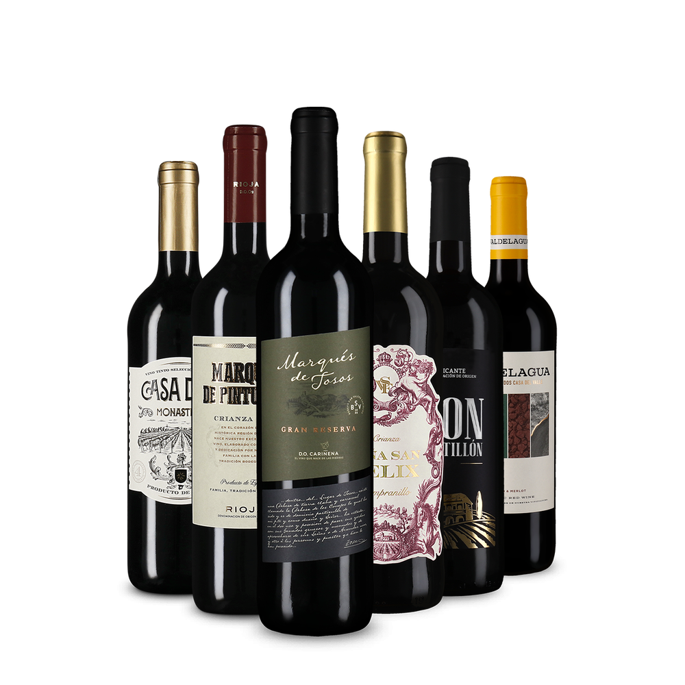 Spanyol vörösbor-válogatás 6-os csomagban – Gold